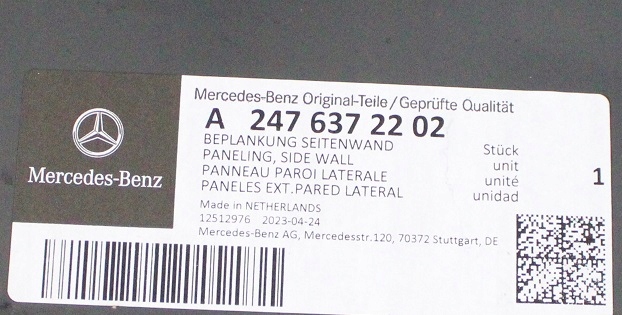 MERCEDES B-KLASA W247 A247 2019-2025 próg słupek prawy A2476372202 4/4