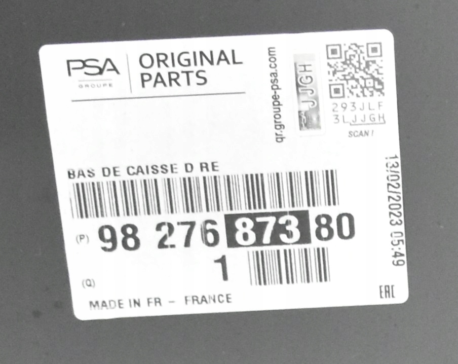 PEUGEOT PARTNER 4 IV K9 L1 2019- próg słupek prawy 9827656680 9827687380 4/4