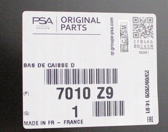 CITROEN C3 C-3 SC 2 II 2009-2016 próg słupek prawy 7010Z9 4/4