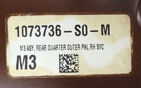 TESLA 3 MODEL 3 III 2017-2024 Tylny prawy błotnik 1073736-S0-M 1073736S0M 4/4