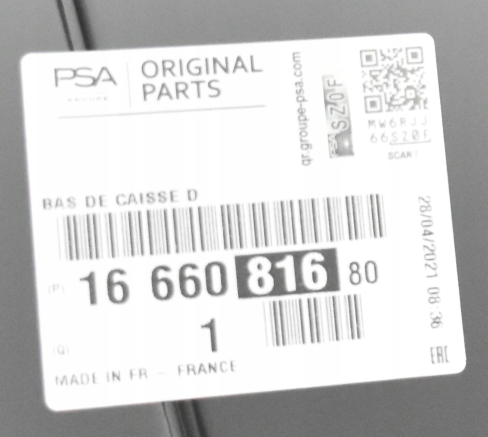 OPEL CORSA F CORSA-e ELECTRIC 2019-2025 próg słupek prawy 1666081680 4/4