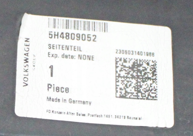 VW GOLF 8 VIII 5H4 5D 2019-2025 tylny tył prawy błotnik 5H4809052 5H4809844 3/3