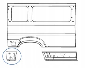 FIAT DUCATO L4 MAXI 2006-2025 tylny tył prawy błotnik 1345127080 4/4 MINIATURA