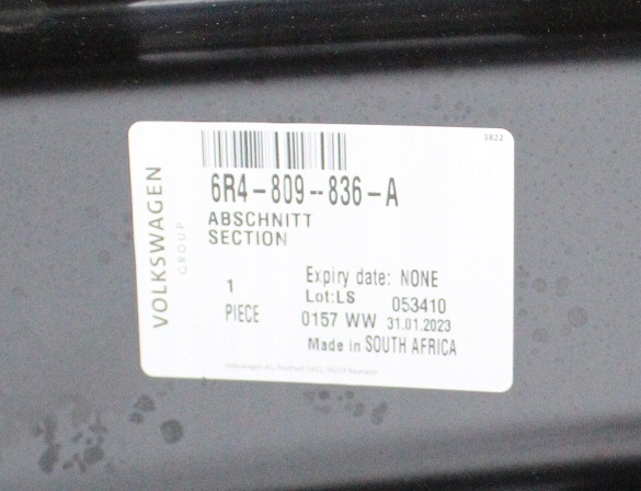 VW POLO 6R4 6C4 5D HB 2009-2017 próg słupek prawy 6R4-809-836 6R4809836A 2/2