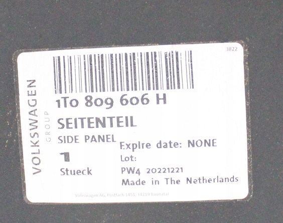 VW TOURAN LIFT 1T0 1T3 2010-2015 próg słupek prawy 1T0809606H 4/4