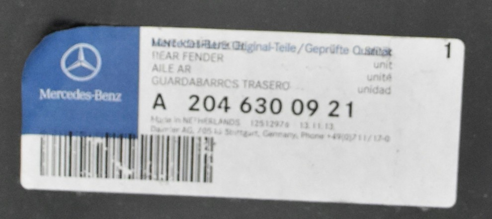 MERCEDES C-KLASA A204 W204 204 SEDAN 2007- Tylny lewy błotnik A2046300921 4/5