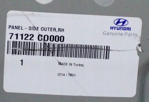 HYUNDAI I20 3 N-LINE BC3 20- Tylny prawy błotnik 71122CO000 71122C0000 4/4 MINIATURA