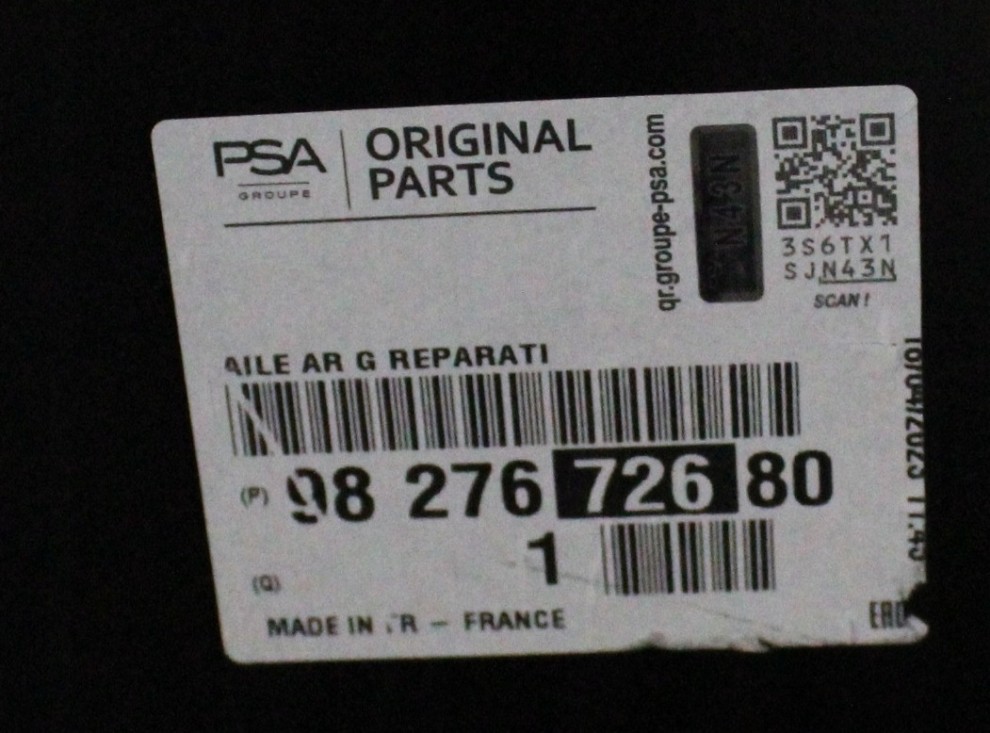 CITROEN BERLINGO 4 K9 MAXI 18- tylny błotnik lewy 9827672680 5/5