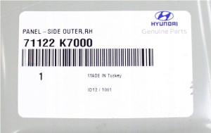 HYUNDAI I10 I-10 3 AC3 2019-2023 próg słupek prawy 71122K7000 71122-K7000 4/4 MINIATURA